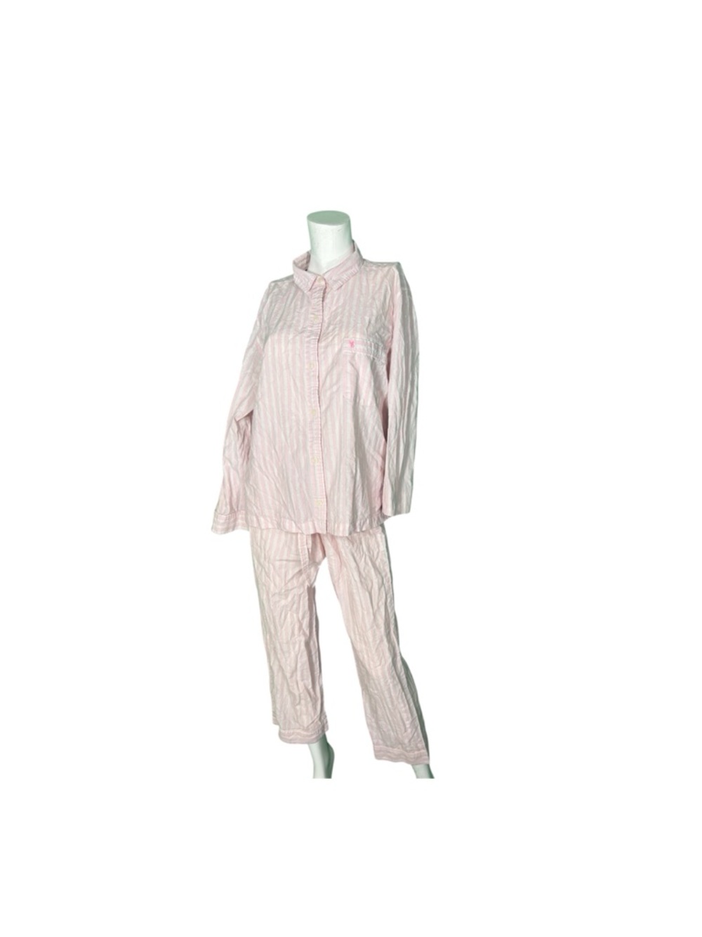 Victoria's Secret Pink Striped Pajama Set Size L